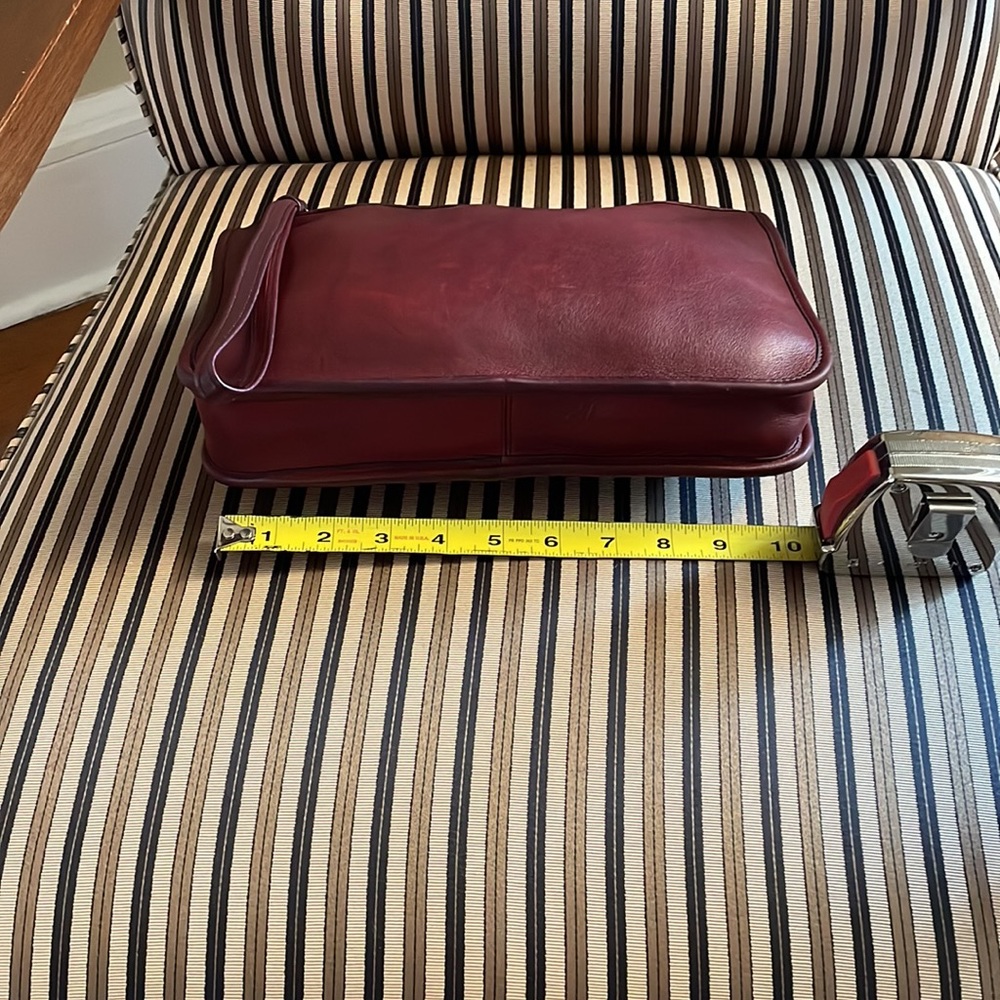 VINTAGE COACH BASIC BAG ZIPPERED CLUTCH 9455 BURGUNDY GLUE IN REG NEW YORK CITY - Picture 5 of 11